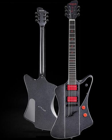 WestCreek Mirage Solid Body Electric Guitar, Mahogany Body, Maple Neck, Ebony Fretboard, Rounded End Frets, Bone Nut, 24 Frets (Black) in Saudi Arabia