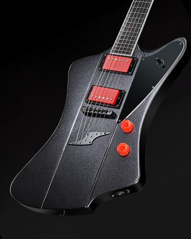 WestCreek Mirage Solid Body Electric Guitar, Mahogany Body, Maple Neck, Ebony Fretboard, Rounded End Frets, Bone Nut, 24 Frets (Black) in Saudi Arabia