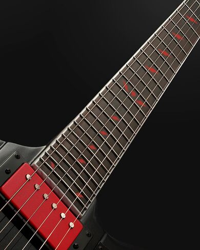 WestCreek Mirage Solid Body Electric Guitar, Mahogany Body, Maple Neck, Ebony Fretboard, Rounded End Frets, Bone Nut, 24 Frets (Black) in Saudi Arabia