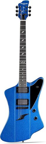 WestCreek Mirage Solid Body Electric Guitar, Mahogany Body, Maple Neck, Ebony Fretboard, Rounded End Frets, Bone Nut, 24 Frets (Black) in Saudi Arabia