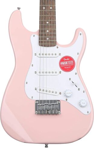 Fender Squier Mini Stratocaster Electric Guitar - Shell Pink with Laurel Fingerboard و Tupling و Strap in Saudi Arabia