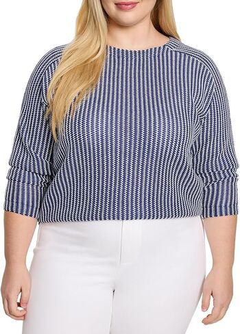NIC+ZOE Women's Zig Zag Blues Top in Kuwait