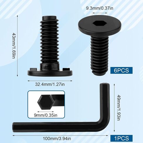 6pcs Replacement Long Bolts for Suncast Storage Sheds, Plastic Long Screws Black Storage Shed Awning Bolt Accessories with Screwdriver Compatible with Suncast Shed in Saudi Arabia
