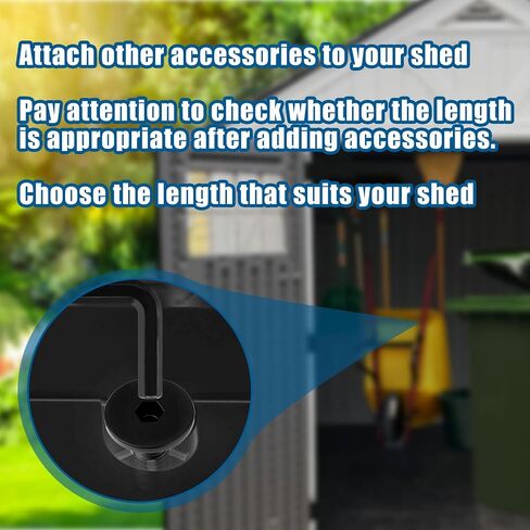 6pcs Replacement Long Bolts for Suncast Storage Sheds, Plastic Long Screws Black Storage Shed Awning Bolt Accessories with Screwdriver Compatible with Suncast Shed in Saudi Arabia