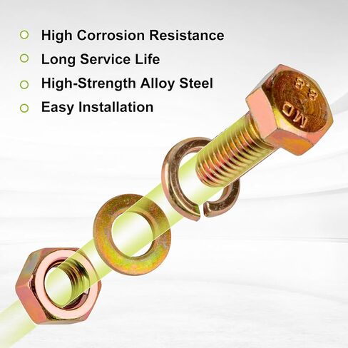 975 Pcs Metric Bolt Assortment - Premium Grade 8.8 Fasteners, Yellow Zinc Plated – M4, M5, M6, M8 (12-30mm), Durable, Corrosion Resistant Nut and Bolt Kit for DIY, Home, Automotive & Machinery Repairs in Saudi Arabia
