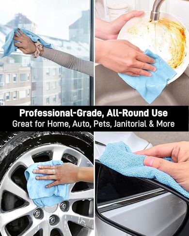 Microfiber Towels Roll - XINDELL Lint-Free 75 Sheet Micro Fiber Cleaning Cloths, 12" x 12" Reusable & Washable Car Drying Towels, Ultra Absorbent Streak-Free Cleaning Rag for Cars,2 Pack in Kuwait