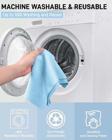 Microfiber Towels Roll - XINDELL Lint-Free 75 Sheet Micro Fiber Cleaning Cloths, 12" x 12" Reusable & Washable Car Drying Towels, Ultra Absorbent Streak-Free Cleaning Rag for Cars,2 Pack in Kuwait