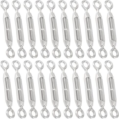 Jeuihau 20 PCS M4 Turnbuckle من الفولاذ المقاوم للصدأ العين والعيون ، وتوتر حبل الأسلاك الثقيلة لأسلاك الكابل ، وظلال الشمس ، وتركيب الخيمة in Saudi Arabia