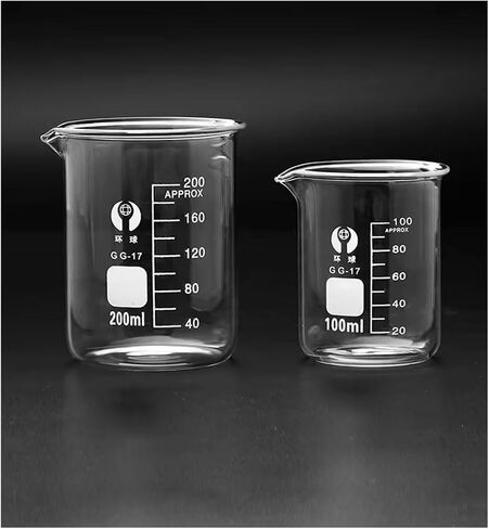 Labotatory Glass Cup Measuring Cup High Temperature Resistance (Set 1) in Kuwait