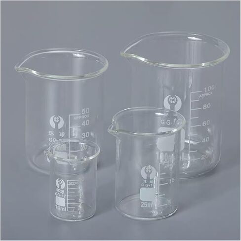 Labotatory Glass Cup Measuring Cup High Temperature Resistance (Set 1) in Kuwait