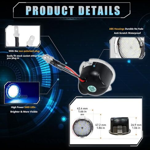 LED Side Mirror Puddle Lights for Fo-rd F150 Explorer Edge Expedition Flex Fusion Taurus X, 6000K Mirror LED Lamps F150 Accessories, 2 PCS (White) in Saudi Arabia