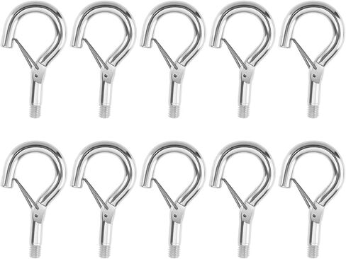eMagTech 10pcs M4 Screw Hanging Hook with Spring Buckle Eye Hook for Most Coupling Components with Metric Internal Threads in Saudi Arabia