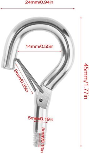 eMagTech 10pcs M4 Screw Hanging Hook with Spring Buckle Eye Hook for Most Coupling Components with Metric Internal Threads in Saudi Arabia