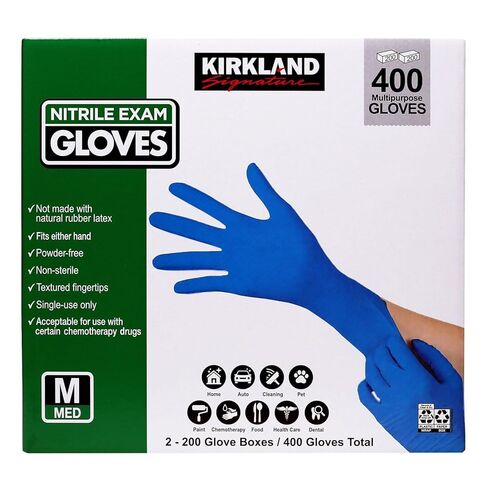 Kirkland Signature DnRbYi Nitrile Exam Multi-Purpose Medium Gloves Latex-Free, 400 Count, (467120) in Saudi Arabia