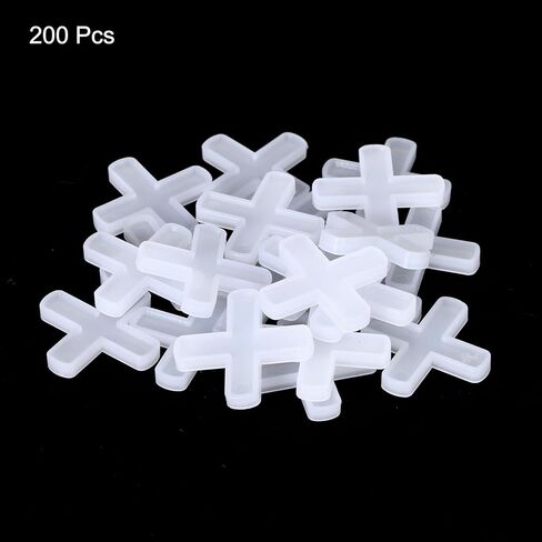فاصل البلاط Uxcell 200pcs 6 مم 1/4 "حائط بلاط بلاستيكي فاصل متقاطع لتركيب بلاط السيراميك ، أبيض in Saudi Arabia