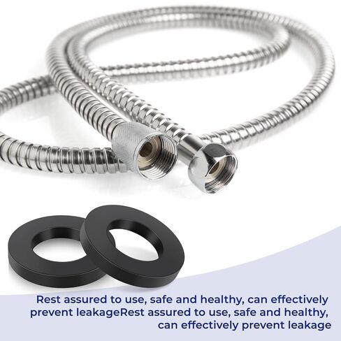 10 Pieces Shower Head Washers, 3/4" Rubber Hose Washer Universal Tap Sealing O Ring Gasket Attachment Hoses Fit All Standard 1/2" Fixed Shower Head, Water Faucet, Not Suitable for Garden Hoses (Black) in Saudi Arabia