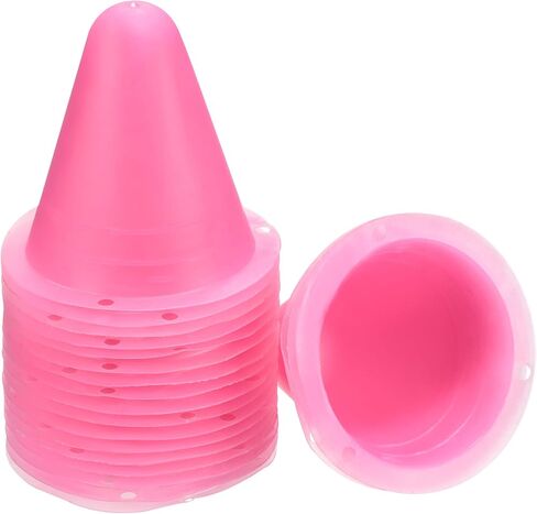 PATIKIL Agility Cones, 20 Pack Sports Cones Training Marker Round Head for Football Roller Skating Outdoor Activity, Pink in Saudi Arabia