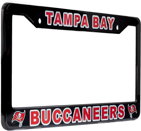 License Plate Frame Cover for Tampa Bay Buccaneers Fans – Black & Red – 12.25" x 6.25" - Ideal Gift for Sports Fans & Supporters – Slim Design in Kuwait