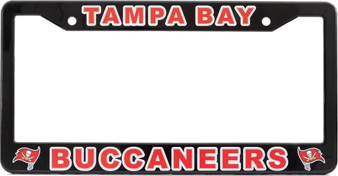License Plate Frame Cover for Tampa Bay Buccaneers Fans – Black & Red – 12.25" x 6.25" - Ideal Gift for Sports Fans & Supporters – Slim Design in Kuwait