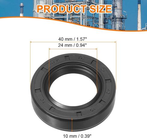 ختم زيت UXCELL ، TC 24mm × 38 مم × 8 مم غطاء مطاطي نتريل شفة مزدوجة مع زنبرك لعمود محور دافع ميكانيكي ، أسود in Kuwait