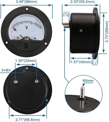 62T2 AC Meter Round (AC0-250V) in Kuwait