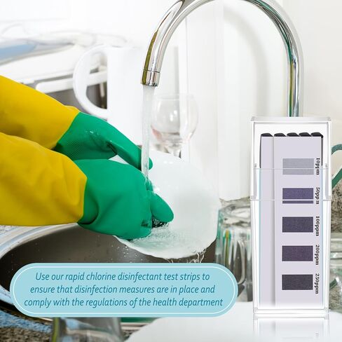 400 Pcs Chlorine Test Strips for Restaurants and Food Service 4 Vial of 100 Sanitizer Bleach Test Paper 10-250 mg/L, Instant Result in Saudi Arabia