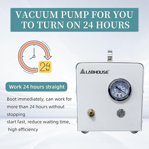 Diaphragm Lab Vacuum Pump VP-10E Oil-Free 10L/min Negative Pressure for Vacuum Filtration Includes Water Separator & Rubber Tube in Kuwait