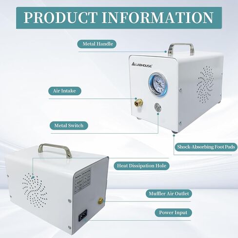 Diaphragm Lab Vacuum Pump VP-10E Oil-Free 10L/min Negative Pressure for Vacuum Filtration Includes Water Separator & Rubber Tube in Kuwait