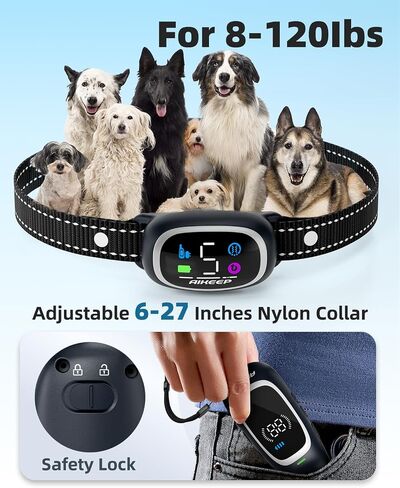 2-in-1 Dog Shock Collar and Bark Collar for Dogs – 3300FT Dog Training Collar with Remote, IP67 Waterproof e Collar with Anti-Bark/Beep/Vibration/Shock Modes for Small Medium Large Dog(5-120Lbs) in Saudi Arabia