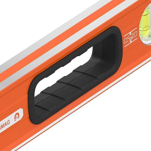 أدوات Klein 93524mag مستوى الصندوق 24 بوصة ، مستوى فقاعة شعاع الصندوق المغناطيسي ، 3 قوارير ، برتقالية عالية الوضوح ، جسم الألومنيوم ، V-Groove و Magnet Track in Kuwait