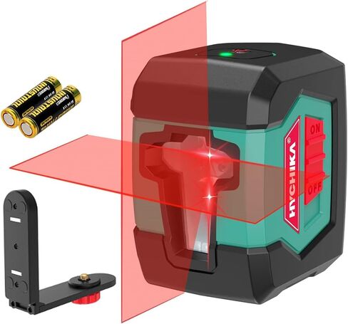 Laser Level, HYCHIKA 50 Feet Cross Line Laser with Dual Modules, Self Leveling Laser Level, Switchable Self-Leveling Vertical and Horizontal Line Construction Picture Hanging, Battery Included in Kuwait