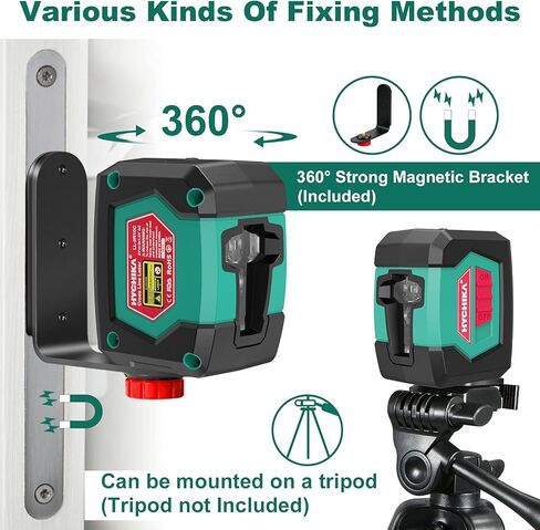 Laser Level, HYCHIKA 50 Feet Cross Line Laser with Dual Modules, Self Leveling Laser Level, Switchable Self-Leveling Vertical and Horizontal Line Construction Picture Hanging, Battery Included in Kuwait