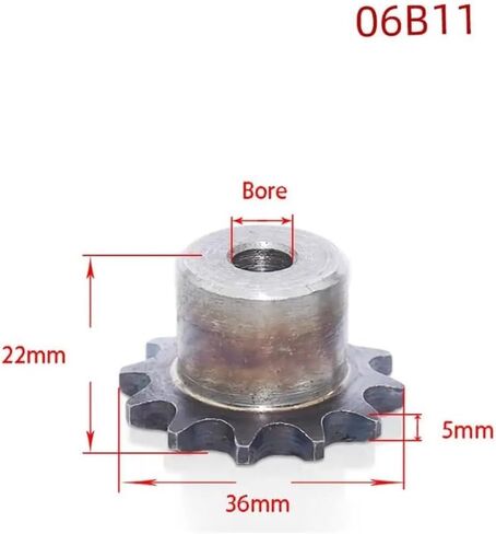 Tooth Roller Chain Sprocket, 1Pcs 9-24 Tooth 06B Chain Drive Sprocket Carbon Steel Chain Gear Pitch 9.525mm(24 Teeth) in Saudi Arabia