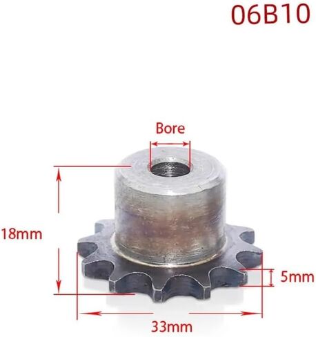 Tooth Roller Chain Sprocket, 1Pcs 9-24 Tooth 06B Chain Drive Sprocket Carbon Steel Chain Gear Pitch 9.525mm(24 Teeth) in Saudi Arabia