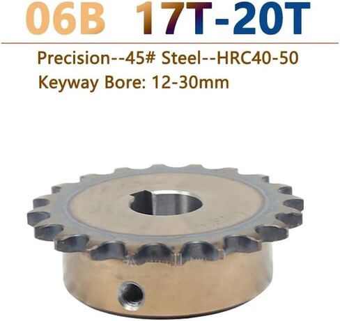 مسرس سلسلة الأسنان ، 1pc 17t-20t 06b الدقة الدقيقة الدقيقة عجلة ضرس الدافع 17 18 19 20 أسنان 45#(20 أسنان ، 18 ملم (keyway 6mm)) in Saudi Arabia
