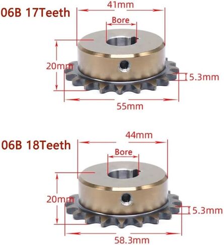 مسرس سلسلة الأسنان ، 1pc 17t-20t 06b الدقة الدقيقة الدقيقة عجلة ضرس الدافع 17 18 19 20 أسنان 45#(20 أسنان ، 18 ملم (keyway 6mm)) in Saudi Arabia