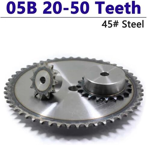 Tooth Roller Chain Sprocket, 1pc 05B 20Teeth to 50Teeth Sprocket Wheel Chain Gear Industrial 45# Steel Suitable(50 Teeth) in Saudi Arabia