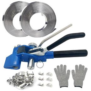 Banding Strapping kit, Stainless Pallet Strapping Kit, Metal Banding Tool, 200 ft Length 304 Stainless Steel Strapping, 100 Metal Buckle and A Pair Cut Resistant Gloves in Saudi Arabia