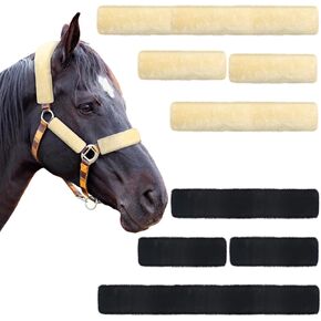 8 Pcs Horses Halter Fleece Covers, Hobby Horse Accessories Set Offering Comfort and Protection, Machine Washable for Halters and Bridles Accessories in Kuwait