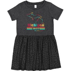 Inktastic Michigan 1837 مع فستان طفل رجعية Font in Kuwait