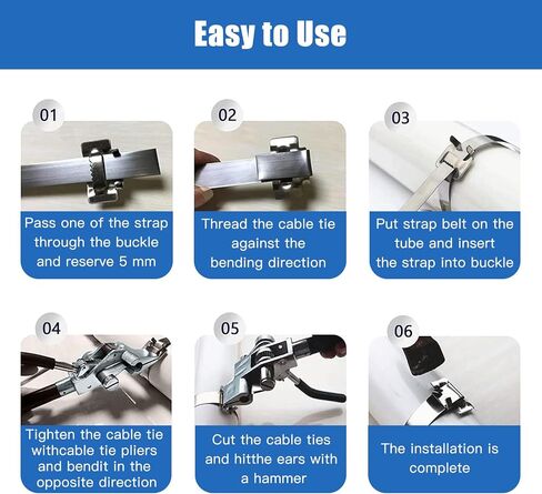 Banding Strapping kit, Stainless Pallet Strapping Kit, Metal Banding Tool, 200 ft Length 304 Stainless Steel Strapping, 100 Metal Buckle and A Pair Cut Resistant Gloves in Saudi Arabia