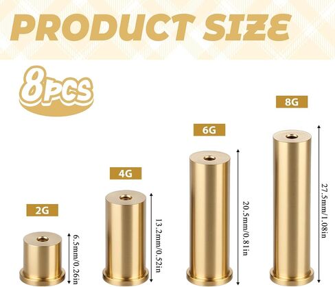 8PCS Golf Club Weight Head Accessories Brass Golf Weighted Spike Plug Weight Tip Fit for Use with 0.355 Inch Club Head and Steel Component in Saudi Arabia