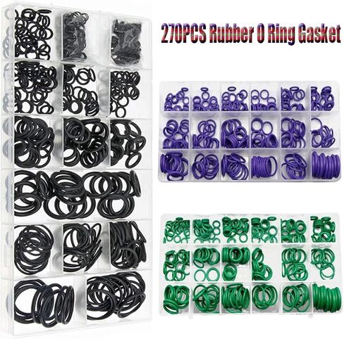 Hardware Fittings 270pcs O Ring Gasket Rubber Washer NBR Seal Sealing Set 5-26mm Washer Fasteners Nitrile Elastic Band Rubber Rings Seal Washer(Purple) in Saudi Arabia