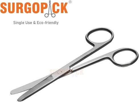 Box 50 Sterile Single Use Dressing Operating Scissors Blunt Blunt 13cm / 5 inches Dissecting Cutting Individually Packed Disposable Lab Scissors Healthcare Professionals Medical Students EMS in Saudi Arabia