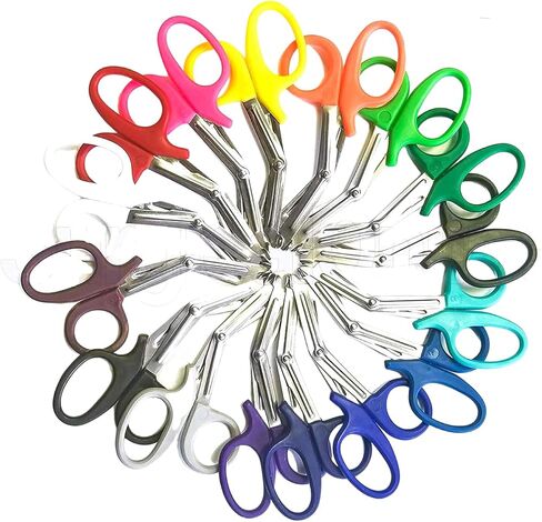 50 PCS مقصات الصدمة الشاقة EMT ، ألوان قوس قزح متنوعة - مثالية لـ EMS ، الممرضة ، الطبية ، الشرطة ورجال الإطفاء | قوي بما يكفي لخفض فلسا واحدا إلى النصف in Saudi Arabia
