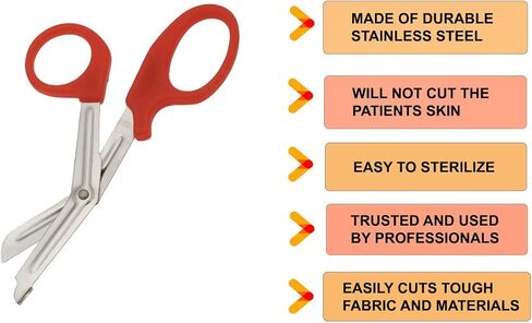 50 PCS مقصات الصدمة الشاقة EMT ، ألوان قوس قزح متنوعة - مثالية لـ EMS ، الممرضة ، الطبية ، الشرطة ورجال الإطفاء | قوي بما يكفي لخفض فلسا واحدا إلى النصف in Saudi Arabia