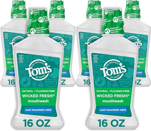 Tom's of Maine Wicked Fresh! Mouthwash Cool Mountain Mint, 16 Fl Oz (Pack of 1) (Packaging May Vary) in Kuwait