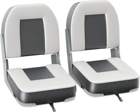2-Pack 20" High Back Boat Seat with Thickened Sponge Padding and Hinge, Waterproof Boat Captain Chairs, Easy to Store, Ideal for Fishing, Sightseeing, Boating Blue in Kuwait