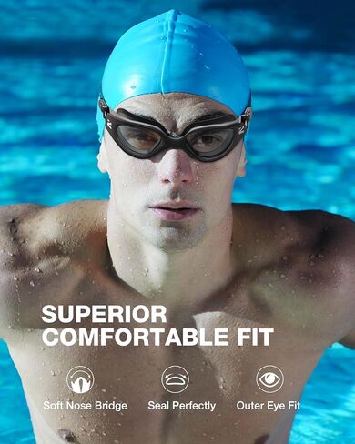ZIONOR G1 Lite Polarized Swimming Goggles with 3 Pairs Earplugs, Anti-Fog UV Protection Swim Goggle for Adult Men Women Youth in Saudi Arabia