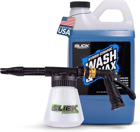 Slick Products Off-Road Wash (64 oz.) + Garden Hose Foam Gun Bundle - Super Concentrated Bike, ATV, UTV, Truck Wash Foam Shampoo for Heavy Dirt and Mud in Kuwait